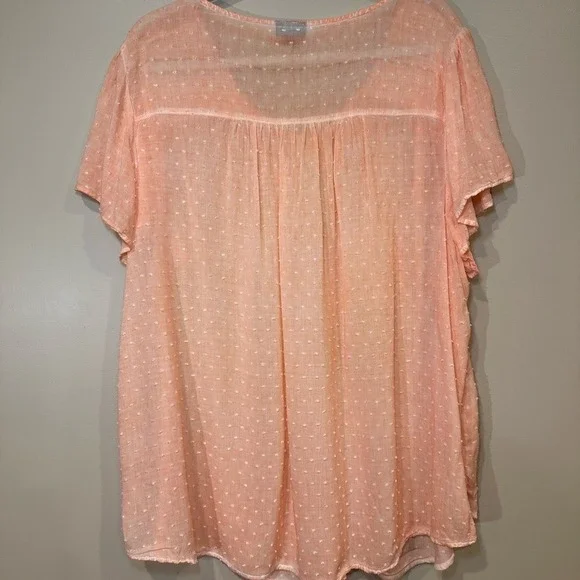 Torrid Womens Blouse Peach Textured‎ Blouse Plus 3X Office Lightweight - Picture 3 of 6